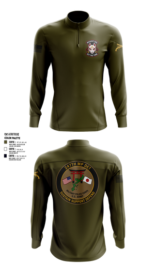 Quarter Zip Jacket, 247TH Military Police Detachment, Army, Teamtime, Team time, sublimation, custom sports apparel, team uniforms, spirit wear, spiritwear, sports uniforms, custom shirts, team store, custom team store, fundraiser sports, apparel fundraiser