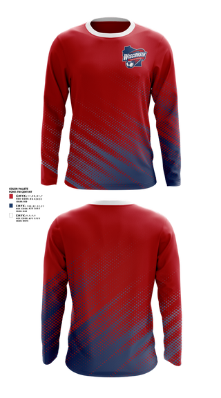 Long Sleeve Performance Shirt, Wisconsin Youth Soccer Association, Men's Soccer, Teamtime, Team time, sublimation, custom sports apparel, team uniforms, spirit wear, spiritwear, sports uniforms, custom shirts, team store, custom team store, fundraiser sports, apparel fundraiser