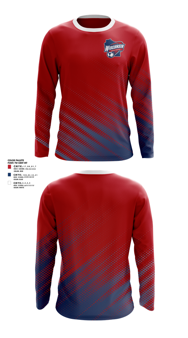 Long Sleeve Performance Shirt, Wisconsin Youth Soccer Association, Men's Soccer, Teamtime, Team time, sublimation, custom sports apparel, team uniforms, spirit wear, spiritwear, sports uniforms, custom shirts, team store, custom team store, fundraiser sports, apparel fundraiser