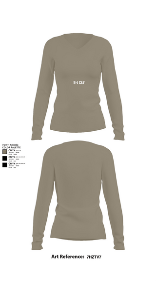 Womens Long Sleeve Vneck Shirt, 5-1 cav, Army, Teamtime, Team time, sublimation, custom sports apparel, team uniforms, spirit wear, spiritwear, sports uniforms, custom shirts, team store, custom team store, fundraiser sports, apparel fundraiser
