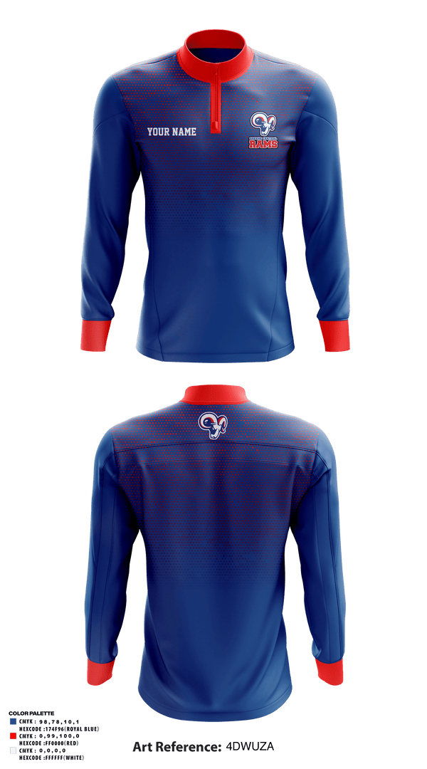 Quarter Zip Jacket, Greene Central Rams, Wrestling, Teamtime, Team time, sublimation, custom sports apparel, team uniforms, spirit wear, spiritwear, sports uniforms, custom shirts, team store, custom team store, fundraiser sports, apparel fundraiser