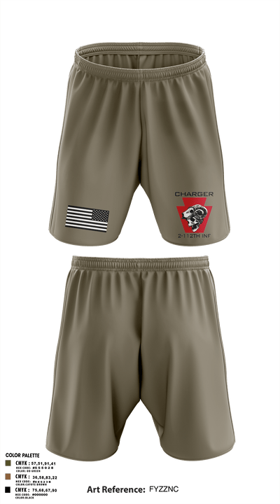 Charger Co. / 2-112th Infantry Battalion 37738588 Athletic Shorts With Pockets - 2