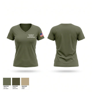 Womens Short Sleeve Vneck Shirt, Homeland Security Investigations, Police, Teamtime, Team time, sublimation, custom sports apparel, team uniforms, spirit wear, spiritwear, sports uniforms, custom shirts, team store, custom team store, fundraiser sports, apparel fundraiser