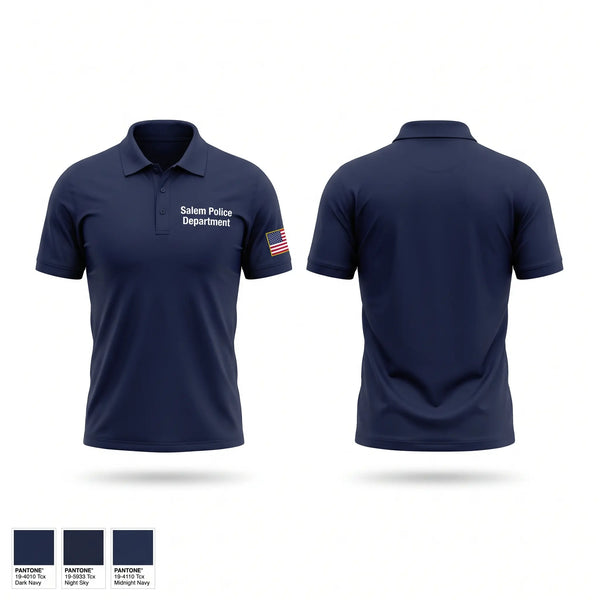 Short Sleeve Performance Polo, Salem Police Department, Police, Teamtime, Team time, sublimation, custom sports apparel, team uniforms, spirit wear, spiritwear, sports uniforms, custom shirts, team store, custom team store, fundraiser sports, apparel fundraiser