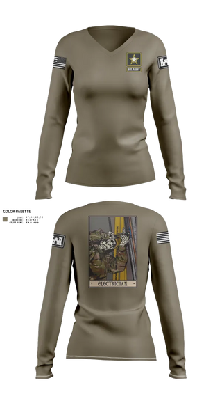 Womens Long Sleeve Vneck Shirt, 378th ECC, , Teamtime, Team time, sublimation, custom sports apparel, team uniforms, spirit wear, spiritwear, sports uniforms, custom shirts, team store, custom team store, fundraiser sports, apparel fundraiser