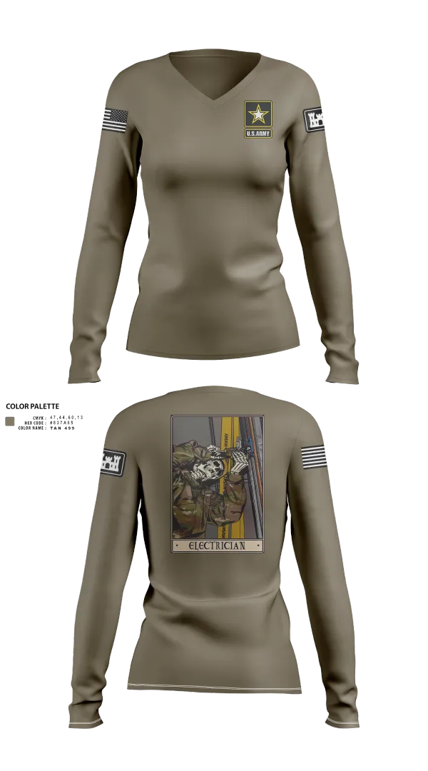 Womens Long Sleeve Vneck Shirt, 378th ECC, , Teamtime, Team time, sublimation, custom sports apparel, team uniforms, spirit wear, spiritwear, sports uniforms, custom shirts, team store, custom team store, fundraiser sports, apparel fundraiser