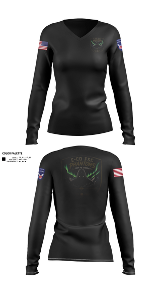 Womens Long Sleeve Vneck Shirt, E. Co 1/25, Army, Teamtime, Team time, sublimation, custom sports apparel, team uniforms, spirit wear, spiritwear, sports uniforms, custom shirts, team store, custom team store, fundraiser sports, apparel fundraiser