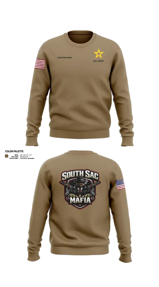 Crew Neck Sweatshirt, SAC SOUTH, Army, Teamtime, Team time, sublimation, custom sports apparel, team uniforms, spirit wear, spiritwear, sports uniforms, custom shirts, team store, custom team store, fundraiser sports, apparel fundraiser