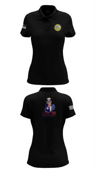 Womens Short Sleeve Performance Polo, US Army I Want You, Army, Teamtime, Team time, sublimation, custom sports apparel, team uniforms, spirit wear, spiritwear, sports uniforms, custom shirts, team store, custom team store, fundraiser sports, apparel fundraiser