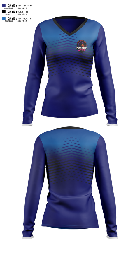 Womens Long Sleeve Vneck Shirt, Vegas Pickeball, Tennis, Teamtime, Team time, sublimation, custom sports apparel, team uniforms, spirit wear, spiritwear, sports uniforms, custom shirts, team store, custom team store, fundraiser sports, apparel fundraiser