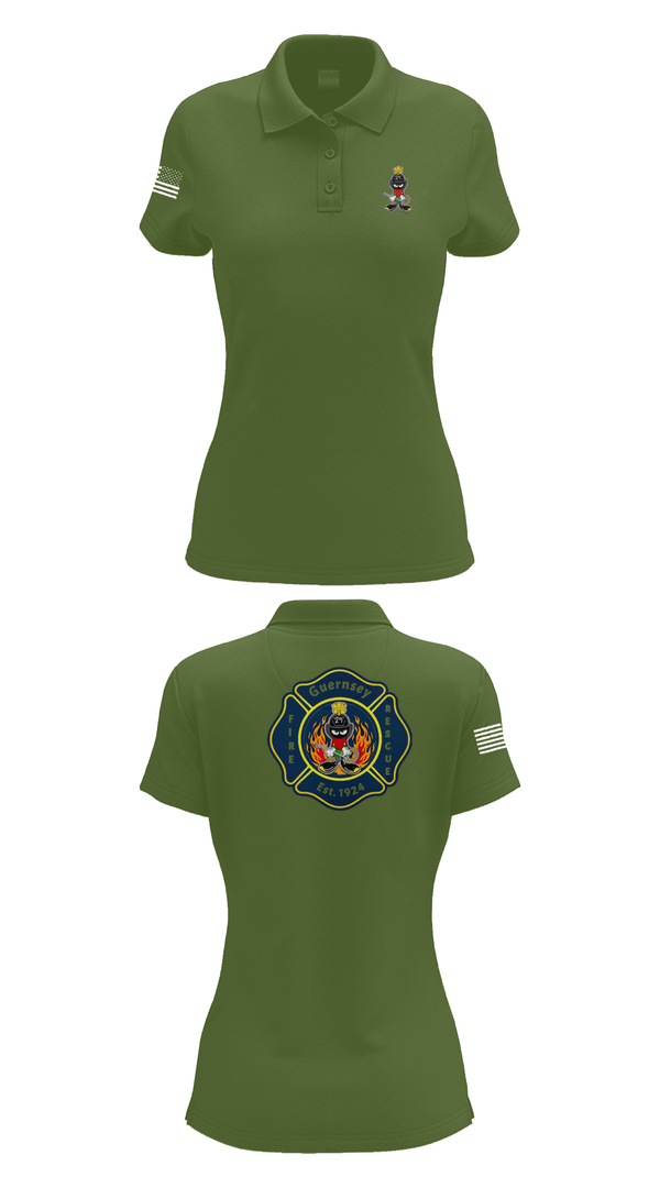 Womens Short Sleeve Performance Polo, Guernsey Fire & Rescue, , Teamtime, Team time, sublimation, custom sports apparel, team uniforms, spirit wear, spiritwear, sports uniforms, custom shirts, team store, custom team store, fundraiser sports, apparel fundraiser