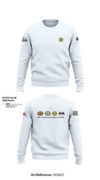 Crew Neck Sweatshirt, American Legion CSM Gary W Crisp Post 289. Clarksville,TN, , Teamtime, Team time, sublimation, custom sports apparel, team uniforms, spirit wear, spiritwear, sports uniforms, custom shirts, team store, custom team store, fundraiser sports, apparel fundraiser