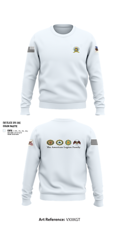 American Legion CSM Gary W Crisp Post 289. Clarksville,TN 56058352 Crew Neck Sweatshirt - 100