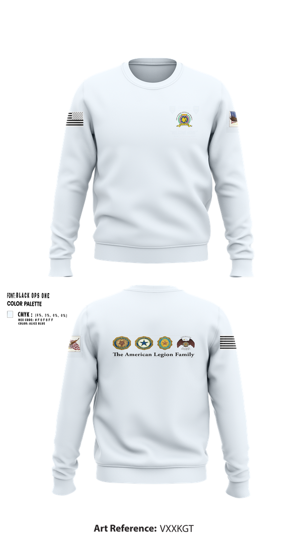 Crew Neck Sweatshirt, American Legion CSM Gary W Crisp Post 289. Clarksville,TN, , Teamtime, Team time, sublimation, custom sports apparel, team uniforms, spirit wear, spiritwear, sports uniforms, custom shirts, team store, custom team store, fundraiser sports, apparel fundraiser