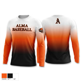 Long Sleeve Performance Shirt, Alma, Baseball, Teamtime, Team time, sublimation, custom sports apparel, team uniforms, spirit wear, spiritwear, sports uniforms, custom shirts, team store, custom team store, fundraiser sports, apparel fundraiser
