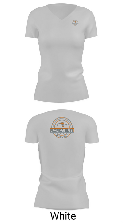 Florida Elite Builders 43612158 Women's Short Sleeve V-neck Shirt - 19