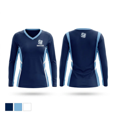 South Brunswick Cougars Women's Long Sleeve V-neck Shirt - 1