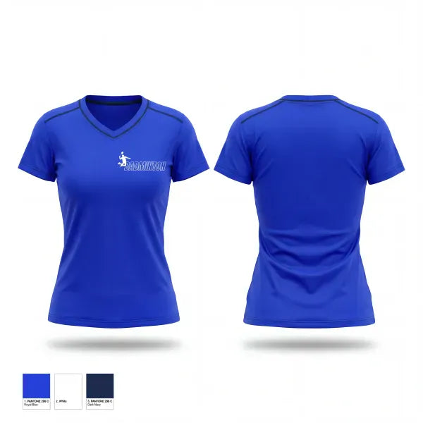 Womens Short Sleeve Vneck Shirt, Irvington High School Badminton, Spirit Store, Teamtime, Team time, sublimation, custom sports apparel, team uniforms, spirit wear, spiritwear, sports uniforms, custom shirts, team store, custom team store, fundraiser sports, apparel fundraiser