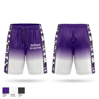 Mens Reversible Basketball Shorts, Bethany Bronchos, Men's Basketball, Teamtime, Team time, sublimation, custom sports apparel, team uniforms, spirit wear, spiritwear, sports uniforms, custom shirts, team store, custom team store, fundraiser sports, apparel fundraiser