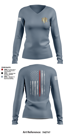 Womens Long Sleeve Vneck Shirt, Venice Fire, Fire Department, Teamtime, Team time, sublimation, custom sports apparel, team uniforms, spirit wear, spiritwear, sports uniforms, custom shirts, team store, custom team store, fundraiser sports, apparel fundraiser