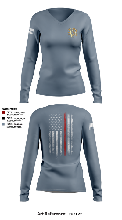 Venice Fire 82961861 Women's Long Sleeve V-neck Shirt - 2