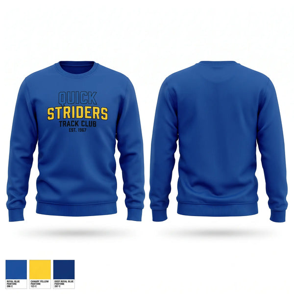Crew Neck Sweatshirt, Quick Striders, Track & Field, Teamtime, Team time, sublimation, custom sports apparel, team uniforms, spirit wear, spiritwear, sports uniforms, custom shirts, team store, custom team store, fundraiser sports, apparel fundraiser