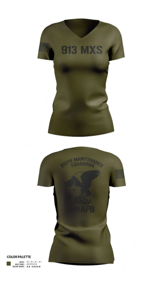 Womens Short Sleeve Vneck Shirt, 913th Maintenance Squadron, , Teamtime, Team time, sublimation, custom sports apparel, team uniforms, spirit wear, spiritwear, sports uniforms, custom shirts, team store, custom team store, fundraiser sports, apparel fundraiser