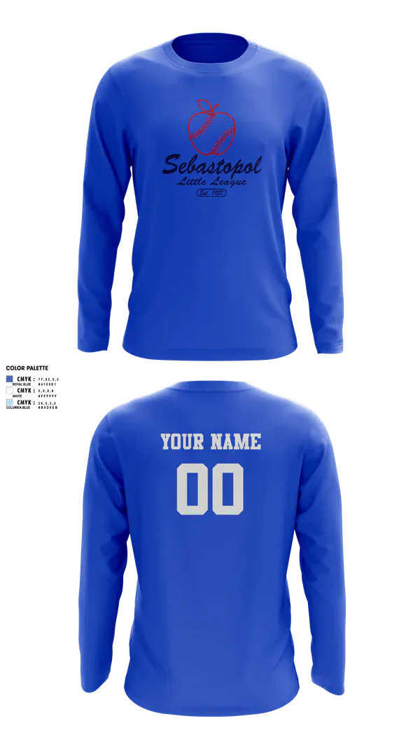 Sebastopol Little League 29313741 Long Sleeve Performance Shirt -5