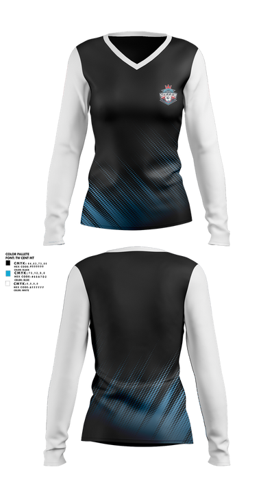 FC Women's Long Sleeve V-neck Shirt - 1