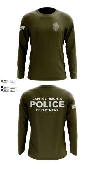 Long Sleeve Performance Shirt, Capitol Heights Police Dept., Police, Teamtime, Team time, sublimation, custom sports apparel, team uniforms, spirit wear, spiritwear, sports uniforms, custom shirts, team store, custom team store, fundraiser sports, apparel fundraiser