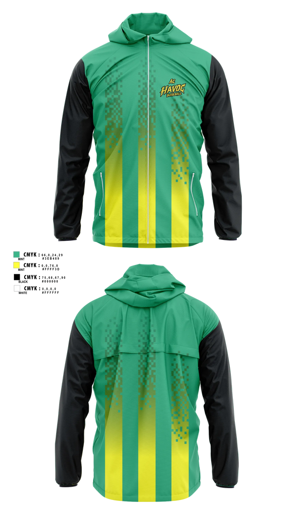 Windbreaker, AC Havoc, Baseball, Teamtime, Team time, sublimation, custom sports apparel, team uniforms, spirit wear, spiritwear, sports uniforms, custom shirts, team store, custom team store, fundraiser sports, apparel fundraiser