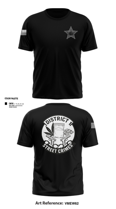 District I Street Crimes 1468514 Short Sleeve Performance Shirt - 104