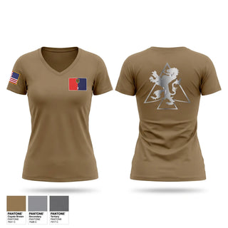 Womens Short Sleeve Vneck Shirt, DAGGER, Army, Teamtime, Team time, sublimation, custom sports apparel, team uniforms, spirit wear, spiritwear, sports uniforms, custom shirts, team store, custom team store, fundraiser sports, apparel fundraiser
