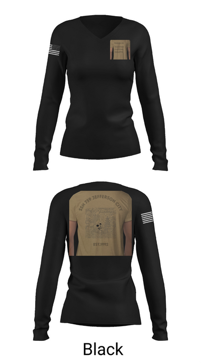 Jefferson City 36022409 Women's Long Sleeve V-neck Shirt - 35