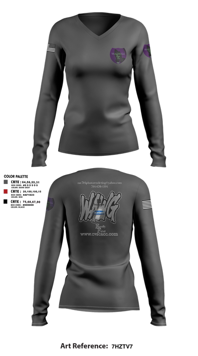 WeAllWeGot~Family First 22026589 Women's Long Sleeve V-neck Shirt - 26
