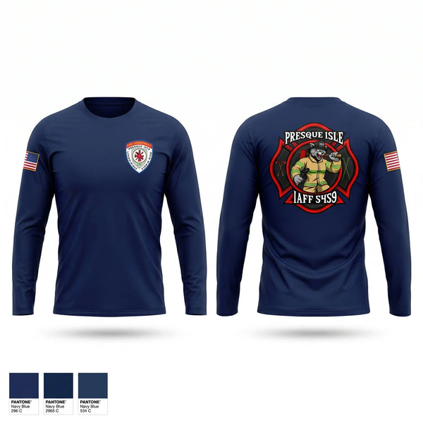 Long Sleeve Performance Shirt, Presque Isle Fire Department, Fire Department, Teamtime, Team time, sublimation, custom sports apparel, team uniforms, spirit wear, spiritwear, sports uniforms, custom shirts, team store, custom team store, fundraiser sports, apparel fundraiser