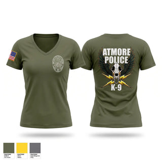 Womens Short Sleeve Vneck Shirt, Atmore K9, Police, Teamtime, Team time, sublimation, custom sports apparel, team uniforms, spirit wear, spiritwear, sports uniforms, custom shirts, team store, custom team store, fundraiser sports, apparel fundraiser