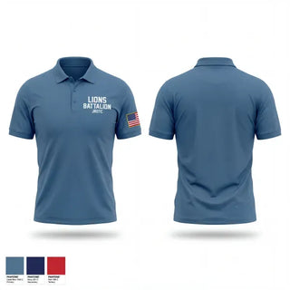 Short Sleeve Performance Polo, Lions Battalion, Army, Teamtime, Team time, sublimation, custom sports apparel, team uniforms, spirit wear, spiritwear, sports uniforms, custom shirts, team store, custom team store, fundraiser sports, apparel fundraiser