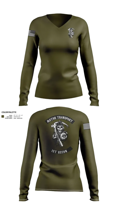 1st Recon 29773474 Women's Long Sleeve V-neck Shirt - 21