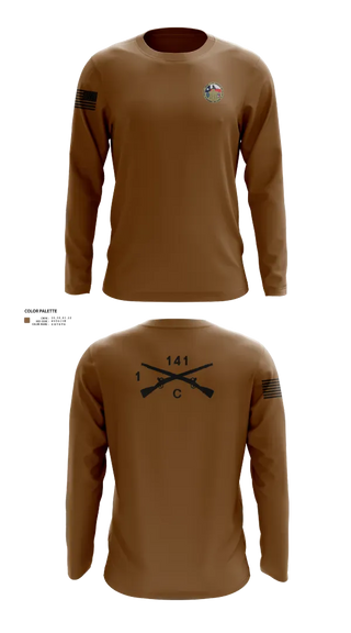Long Sleeve Performance Shirt, C Co 1-141 IN, Army, Teamtime, Team time, sublimation, custom sports apparel, team uniforms, spirit wear, spiritwear, sports uniforms, custom shirts, team store, custom team store, fundraiser sports, apparel fundraiser