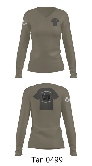 Womens Long Sleeve Vneck Shirt, A Co. 11th Cyber Warfare BN, Army, Teamtime, Team time, sublimation, custom sports apparel, team uniforms, spirit wear, spiritwear, sports uniforms, custom shirts, team store, custom team store, fundraiser sports, apparel fundraiser