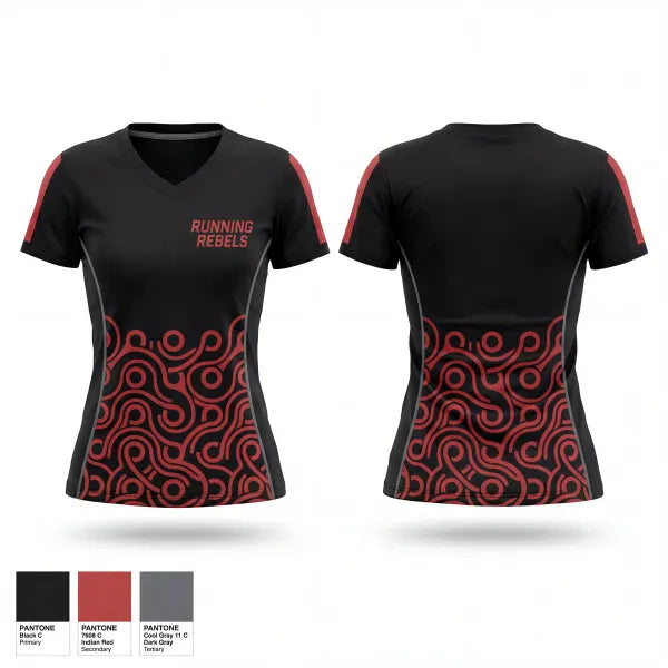 Womens Short Sleeve Vneck Shirt, Running rebels, Men's Basketball, Teamtime, Team time, sublimation, custom sports apparel, team uniforms, spirit wear, spiritwear, sports uniforms, custom shirts, team store, custom team store, fundraiser sports, apparel fundraiser