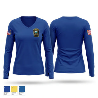 Womens Long Sleeve Vneck Shirt, CBPD, Police, Teamtime, Team time, sublimation, custom sports apparel, team uniforms, spirit wear, spiritwear, sports uniforms, custom shirts, team store, custom team store, fundraiser sports, apparel fundraiser