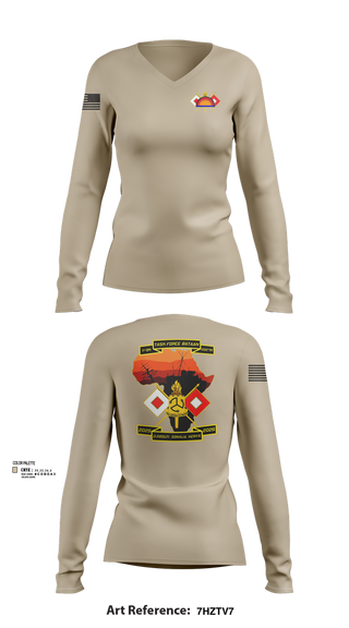 Womens Long Sleeve Vneck Shirt, Task Force Bataan, , Teamtime, Team time, sublimation, custom sports apparel, team uniforms, spirit wear, spiritwear, sports uniforms, custom shirts, team store, custom team store, fundraiser sports, apparel fundraiser
