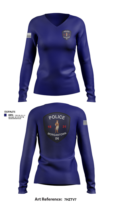Morgantown Police Department 83325246 Women's Long Sleeve V-neck Shirt - 101