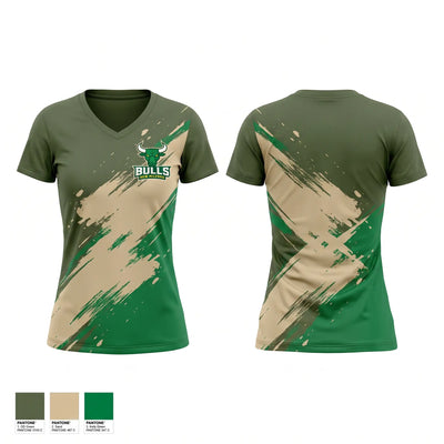 New Milford Bulls Women's Short Sleeve V-neck Shirt - 1
