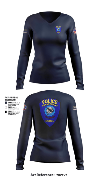 Womens Long Sleeve Vneck Shirt, Noble Police, Police, Teamtime, Team time, sublimation, custom sports apparel, team uniforms, spirit wear, spiritwear, sports uniforms, custom shirts, team store, custom team store, fundraiser sports, apparel fundraiser