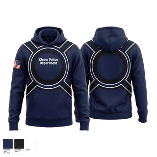 Hoodie, Clever Police Department, Police, Teamtime, Team time, sublimation, custom sports apparel, team uniforms, spirit wear, spiritwear, sports uniforms, custom shirts, team store, custom team store, fundraiser sports, apparel fundraiser