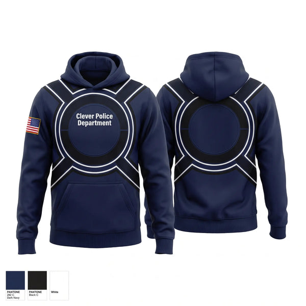 Hoodie, Clever Police Department, Police, Teamtime, Team time, sublimation, custom sports apparel, team uniforms, spirit wear, spiritwear, sports uniforms, custom shirts, team store, custom team store, fundraiser sports, apparel fundraiser