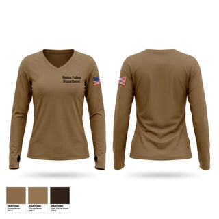 Womens Long Sleeve Vneck Shirt, Vinton Police Department, Police, Teamtime, Team time, sublimation, custom sports apparel, team uniforms, spirit wear, spiritwear, sports uniforms, custom shirts, team store, custom team store, fundraiser sports, apparel fundraiser
